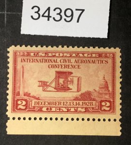 MOMEN: US STAMPS #649 MINT OG H LOT #34397