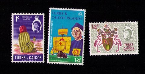 3 Ea Turks and Caicos Islands Scott 158 Mint Hinged with others VF