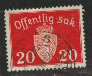Norway Scott o37 used Unwmk official 1939-47 