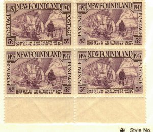 Newfoundland #270 MNH Block (4 stamps) Cabot