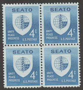 US 1151 SEATO 4c block (4 stamps) MNH 1960