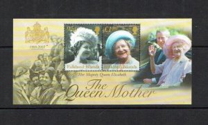 Falkland Islands: 2002, Queen Elizabeth the Queen Mother, Commemoration, M/Sheet