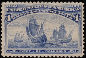 US #233 SCV $250.00 XF mint hinged,  super fresh color,   big high and often ...
