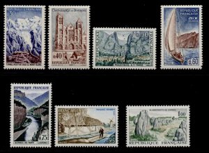 France 1124-30 MNH Views, Mont Blanc, Sailboats, Tarn Gorge, Vendee River