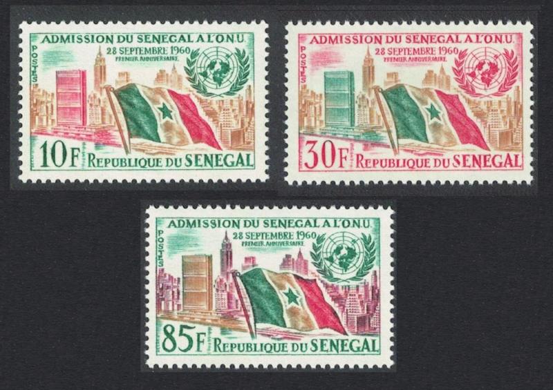 Senegal 1st Anniversary of Admission of Senegal to UNO 3v SG#245-247