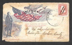 Civil War Patriotic Covers, Scarce Washington & Angel , Free Insured Shipping