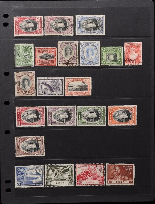 TONGA 1938-51 KGVI Used Collection. SG cat £181.