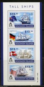 SOLOMON ISLANDS 2015 TALL SHIPS SHEET   MINT NH