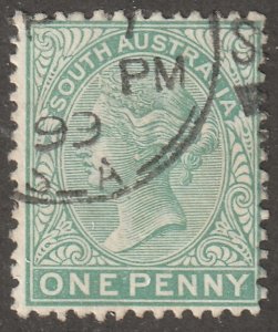 South Australia, Scott#105, used, hinged, one penny, green