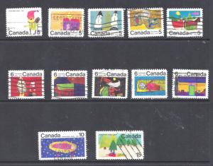 Canada 1970 XMAS STAMPS SCOTT 519-530 USED (BS9967-12)