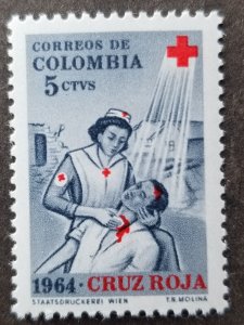 *FREE SHIP Colombia Red Cross 1964 1965 Nurse Medical Health Hospital (stamp MNH