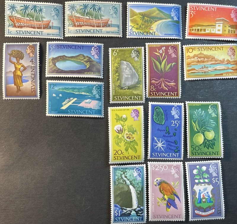 ST. VINCENT # 226-240--MINT/HINGED----COMPLETE SET-----1965-67