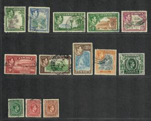 Jamaica Sc#116-128 M+U/H/VF, Complete Set, 126 No Gum, Cv. $39.20