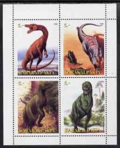 KARAKALPAKIA - 1998 - Dinosaurs #1 - Perf 4v Sheet - Mint Never Hinged