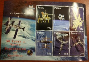 Palau 2008 - SPACE - MIR SPACE STATION - SHEET OF 6 STAMPS - Scott #941 - MNH