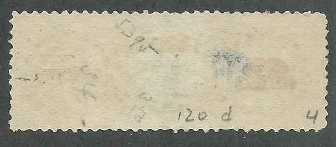 RS120d F thin, pencil notations on reverse Medicine  Only 36 per Aldrich census