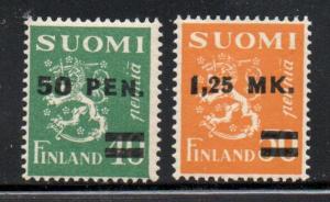 Finland Sc 195-6 1931 overprinted stamp set mint NH