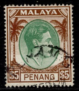 MALAYSIA - Penang GVI SG22, $5 green & brown, FINE USED.