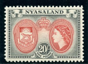 Rhodesia 1953 QEII 20s red & black MLH. SG 187. Sc 111.