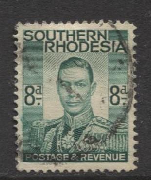 Southern Rhodesia- Scott 47 - KGVI - Definitive -1937 -FU- Single 8d Stamp