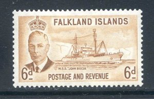 Falkland Islands 6d Bistre Brown SG178 Mounted Mint