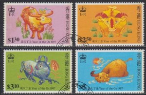 Hong Kong 1997 Lunar New Year of the Ox Perf 13.5 Stamps Set of 4 Fine Used