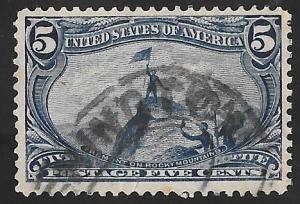 #288 5 cents SUPER CITY CANCEL  John Fremont (1898) Stamp used VF