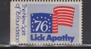 USA Advertising Stamp -The New Spirit of 76 Foundation Lick Apathy - MNH