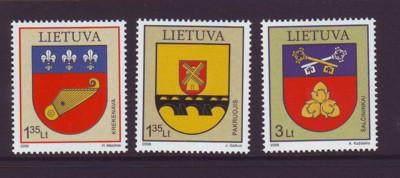 Lithuania Sc 887-9 2009 Coats of Arms stamp set mint NH