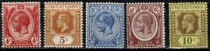 STRAITS SETTLEMENTS KG V 1912-23 PART SET UNUSED(MH) SG293-202 Wmk.MCCA P.14 VGC