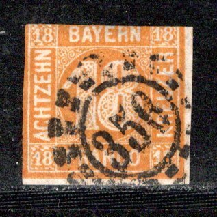 German States Bavaria Scott # 8, used