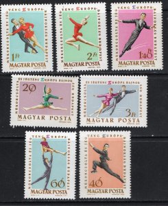 Thematic stamps HUNGARY 1963 FIGURE SKATING 1868/74 mint