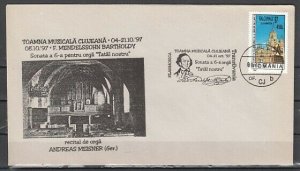 Romania, OCT/97 issue. Toamna Musical, 08/OCT/97 Cancel on Cachet Cover.