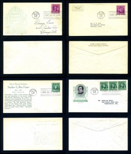 Lot of 4 Cacheted and Adressed First Day Covers from 1940 Lot # 2