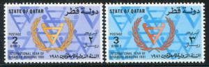 HERRICKSTAMP QATAR Sc.# 591-92 Disabled Year