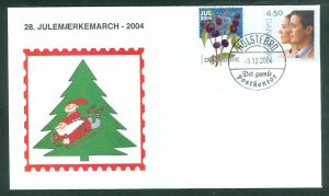 Denmark Cover. 2004. Santa,Sled. Holsteb.“Christmas Seal Walk# 28. Sc#1275. #02