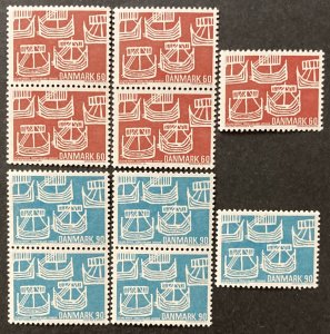 Denmark 1969 #454-5, Wholesale Lot of 5, MNH, CV $12