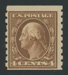 USA 395 - 4 cent Washington Perf 8.5 Flat Plate Coil - Fine Mint never hinged OG