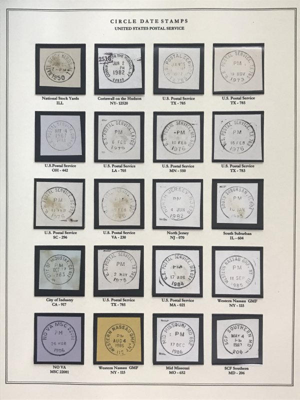 US Circular Date Stamp Collection (Odd/Boys/Girls/Double Town/Port/City/State)