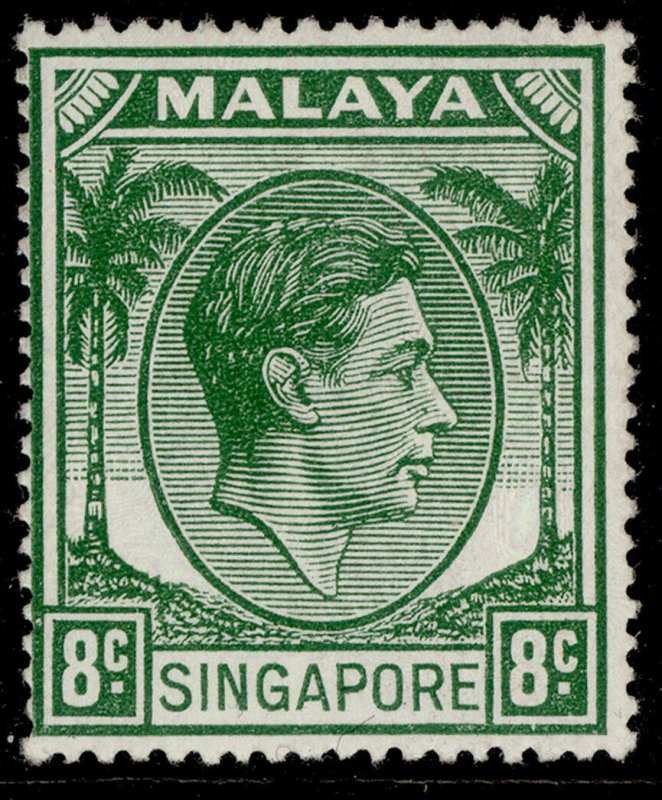 SINGAPORE GVI SG21a, 8c green, M MINT. Cat £11.