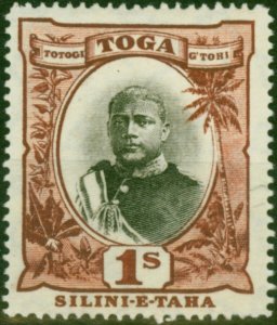 Tonga 1897 1s Black & Red-Brown SG50 Fine VLMM