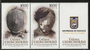 Chile 2014, Scott 1614, Chinchorro Mummies, pair with label