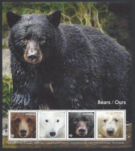 Canada #3190  MNH ss, Canadian bears, issued 2019