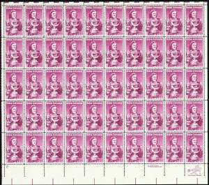 Babe Zaharias Athlete Complete Sheet of Fifty 18 Cent Postage Stamps Scott 1932