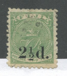 Fiji QV 1891  2  1/2d on 2d used