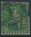 Barbados SG 8 SC# 5 Used spacefiller  please see scans and details