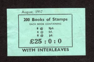 BOOKLET PACKAGING FOR AUGUST 1957 2/6 BOOKLET