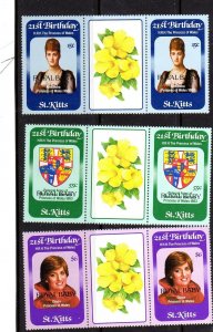 ST. KITTS #96-98 1982 OVPRT ROYAL BABY MINT VF NH O.G PAIRS