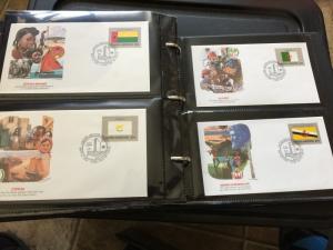 United Nations Flag Stamps 240 First Day Covers, 1980-1989 in 2 Supersafe albums