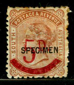 SOUTH AUSTRALIA 1891 VICTORIA  5p/6p  red brown  Sc# 95 M...